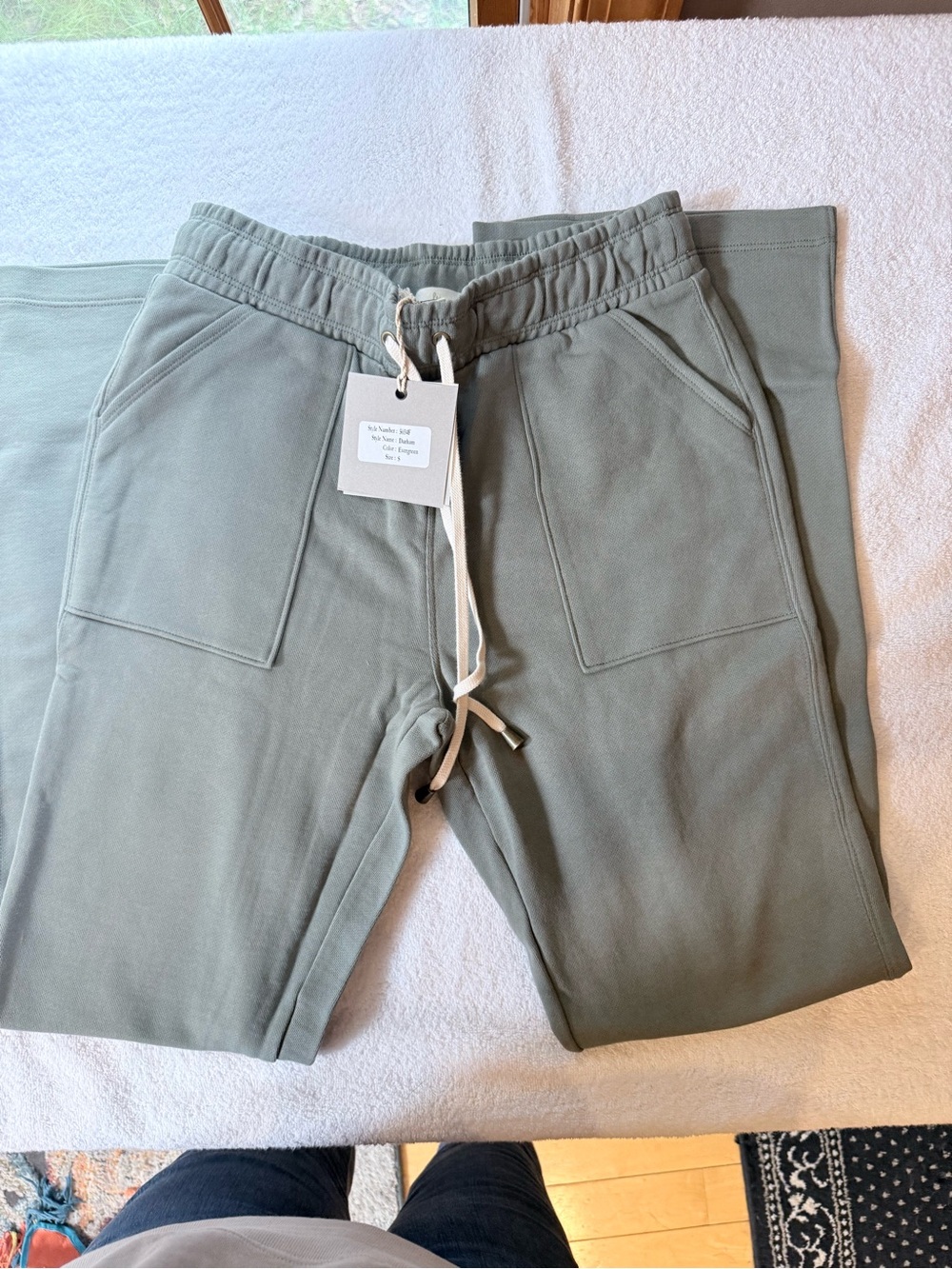 Relaxed Sage Green Joggers with Drawstring Waist
